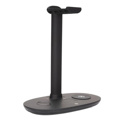 GOWENIC Wireless Charger Headphone Stand, 15W Fast Charge Detachable, Wireless Charger Dock Station for Office Gaming Desk, Headphone Charging Hanger for Gaming Headset Controller
