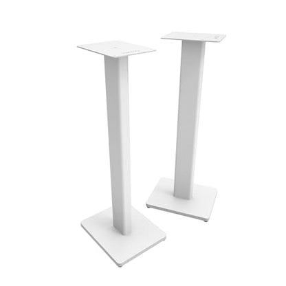 Kanto ST28 28” Universal Floor Speaker Stands for Bookshelf Speakers up to 30 lbs | Improved Sound | Hidden Cable Management | Timeless Design | Pair | White w/White MDF Base - size: 28 Inches - White