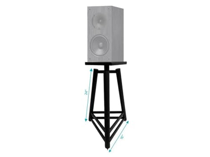Monolith Easel Style Speaker Stand, 24in (Each) Adjustable Spikes, Supports up to 100 LBS, Sturdy Construction, Compatible with Most Bookshelf Speakers