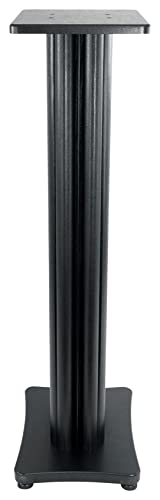 Rockville SS36B Black Wood Grain 36" Solid Home Speaker Stands Pair | 100 Lbs Capacity, Solid MDF Wood, Not Hollow, Isolation Pads, Brass and Rubber Spikes, 2 Top Platform Sizes, Cable Management - color: Black
