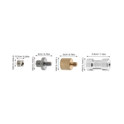 Tripod Accessories Thread Adapter Screw Set for Microphone and Camera Tripod Mounts Lightweight Aluminum Alloy Withstands Rigorous Use Suitable for Indoor Photography and Travel
