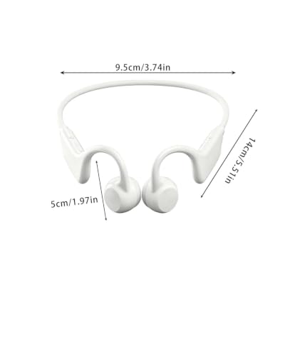 Bone Conduction Wireless Headphones - Open-Ear Clip-On Wireless Earbuds with Noise Cancelling Mic, C, Compatible with Smartphones for Running - color: White