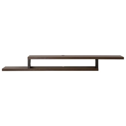 Asymmetrical Wall Mounted Wood TV Console Entertainment Center 72-inch Gray - color: Grey, size: 72"