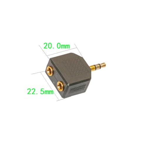 3.5mm Audio Splitter Adapter, 1/8 inch Male to 2X Female Y-Connector, 3-Pack