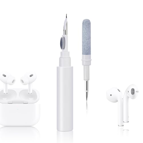 Airpods Pro1 2 3 Multi-Function Earbud Cleaning Kit, Earbud Cleaning Pen, Bluetooth Earphone Cleaning Brush, Flocking Sponge with Soft Brush, Mini Cylindrical Earphone Cleaning Tool