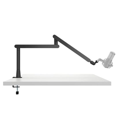 Mount-It! Mic Arm, Microphone Boom Arm, Adjustable Full Motion Mic Desk Mount, for Streaming, Gaming, Podcast, Recording, 3/8" and 5/8" Compatible, Low Profile Design, Height up to 27.8", Black