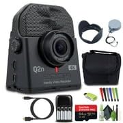Zoom Q2n-4K Handy Video Recorder, 4K/30P UHD Video, Compact Size, Stereo Microphones, Wide Angle Lens, for Recording Music, Video, YouTube Videos, Livestreaming Bundle with Accessories