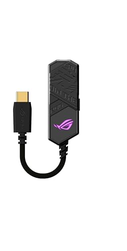 ASUS ROG Clavis USB-C Gaming DAC ESS 9281 Quad DAC Amplifier | AI Noise-Canceling Mic, MQA Rendering, Aura Sync RGB, Compatible with PC, Mobile, PlayStation 5, and Switch
