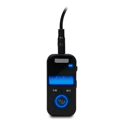 AT&T Essentials Bluetooth Transmitter Receiver LED Audio Adapter Black | Low latency sound, USB Type A connection, LED display, transmitter and receiver modes, lightweight design, portable audio use
