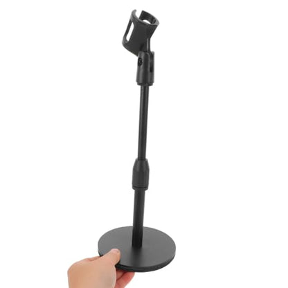 Cabilock Adjustable Microphone Stand Desktop round Metal Base, Stable Support and Height Adjustable Mic Holder for Dynamic and Condenser Microphones, for Live Broadcasts