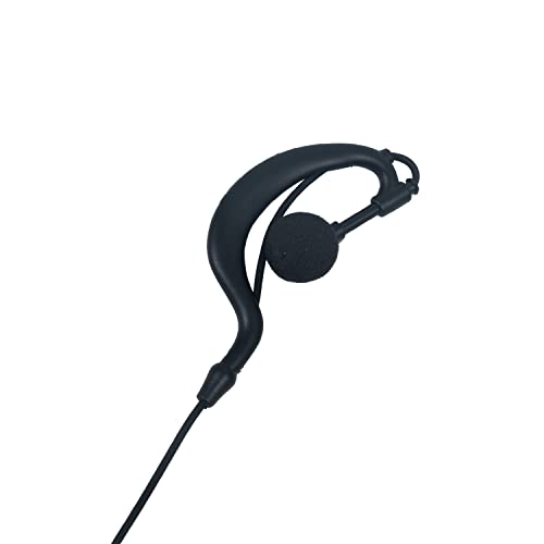 G-Shape Earpiece 2-Pack Compatible with MH230R MR350R T200 | Surveillance Headset, PTT Mic, Comfort, Hands-Free, Lightweight, 2.5mm, Metal Clip, Walkie Talkie, T460 T800 MT350R