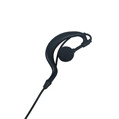 G-Shape Earpiece 2-Pack Compatible with MH230R MR350R T200 | Surveillance Headset, PTT Mic, Comfort, Hands-Free, Lightweight, 2.5mm, Metal Clip, Walkie Talkie, T460 T800 MT350R