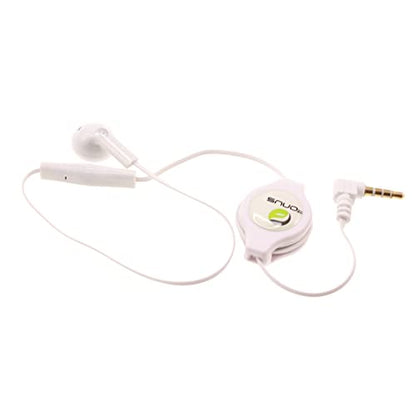 Retractable Mono Earphone for Verve Connect, ZMax 11 - Headphone 3.5mm w Mic Headset Handsfree Earbud Earpiece Compatible with Consumer Cellular Verve Connect, ZMax 11