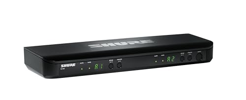 Shure BLX288/PG58 Dual Wireless Vocal System - H9 Band | 14-hour battery and 300 ft UHF range with two PG58 handheld vocal mics and dual-channel receiver for live vocals - style: H9 Band (512-542 MHz)