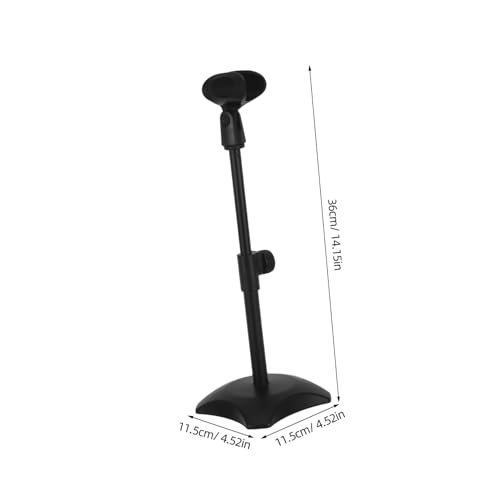 Alasum Microphone Base Stand with Mic Heavy-duty and Desktop Adjustable round Iron, Abs Material Holder Compatible with Heavyweight Handheld Microphones for Tabletop Interviews