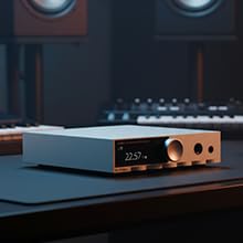 S.M.S.L SMSL D100 HiFi Audio DAC Headphone Amplifier, ES9081 Chip XMOS XU-316 Desktop DAC, Full MQA DSD512 PCM768kHz, 4.4mm Balanced/6.35mm/RCA Output for PC Gaming Speakers - color: Black