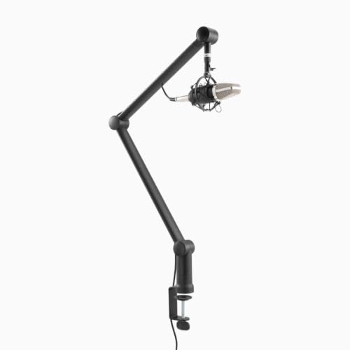 Desky Adjustable Microphone Boom Arm - Low Profile Mic Arm Desk Mount -