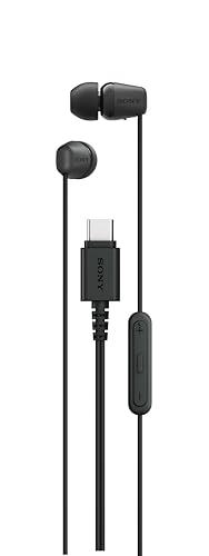 Sony IER-EX15C USB-C Plug, Wired in-Ear Headphones with Mic, Black | For iPhone and Android Phones, Built-in Multi-Function Button, Volume and Mic Control, Supports USB Audio Class 1.0 Devices - color: Black, style: USB-C, Mic