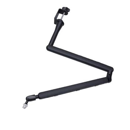 Studio Mic Arm with Cable Management, Adjustable Boom for Streaming | Iron ABS Build,3/8in Adapter,5/8in Adapter,Hidden Cable Routing,5.7in Extension RodDesk Clamp Mount