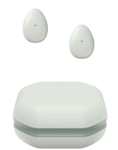 Extra-Small Wireless Earbuds for Small Ears Z1, Semi-in Ear Bluetooth Invisible Headphones, Low-Profile & Lightweight for Side Sleeping, Cycling & Helmet Use, iPhone Android - color: Ligth Green