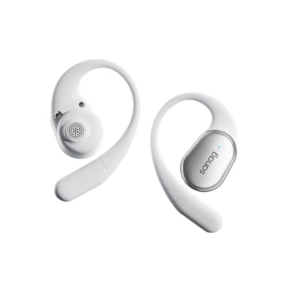Sanag Open-Ear Wireless Earbuds Bluetooth 5.4 with Secure Earhooks - 56H Playtime, HiFi Deep Bass, Clear Calls, IPX4 Waterproof, Sports Running Workout Earphones with APP Control, Black (C16S-White)