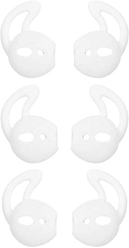 Air Pods Earbud Hooks Ear Hook Cover Ear Tip Ear Gel Anti-Slip Cover Silicone Compatible with Air Pods 2 & Air Pods 1 or Ear Pods, 3 Pairs White, WH3 - color: White
