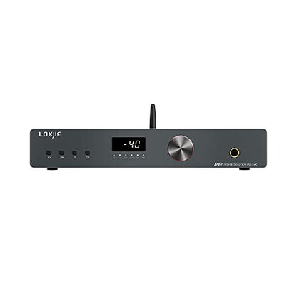 LOXJIE D40 DAC Headphone Amplifier, 2*ES9068AS D/A Chips 4*Dual OP AMP OPA1612, MQA Full Decoding XU216 USB, Qualcomm Bluetooth XMOS with Full-Function Remote Control