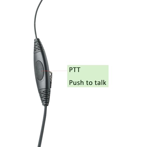 2 Pin Earpiece Headset with PTT Mic Walkie Talkies | C shape,Compatible with Baofeng Kenwood UV-5R BF-888S BF-F8HP BF-F9 TK-3140 TK-3400 TK-3402Two Way Radio Accessory