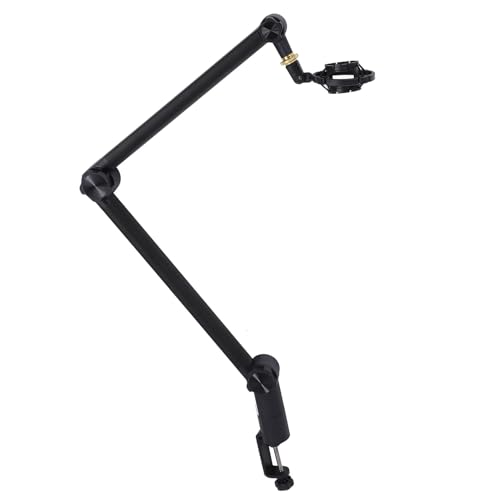 Zerone Adjustable Microphone Boom Arm Stand,Full 360 Degrees Rotation Mic Suspension Boom Arm Stand,Cable Management Channels, 3/8 to 5/8 Screw Adapter, Ideal for Podcast Streaming,