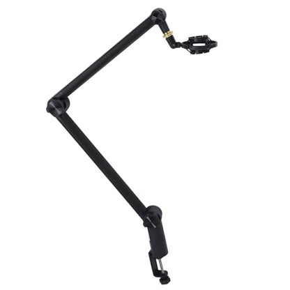 Zerone Adjustable Microphone Boom Arm Stand,Full 360 Degrees Rotation Mic Suspension Boom Arm Stand,Cable Management Channels, 3/8 to 5/8 Screw Adapter, Ideal for Podcast Streaming,