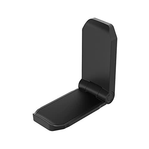 KIWIFOTOS Adhesive Desk Headphone Hanger, Foldable PC Gaming Headset Holder Stand, Adhesive Holder Mount for Wall, Headphones Hook Mount Under Desk - Black - color: Black