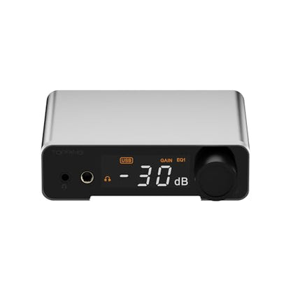 Fanmusic Topping DX1 II Gaming Ready DAC&Headphone AMP ES9039Q2M Decoder chip 3rd Generation XMOS XU-316 with Remote Control (Silver) - color: silver