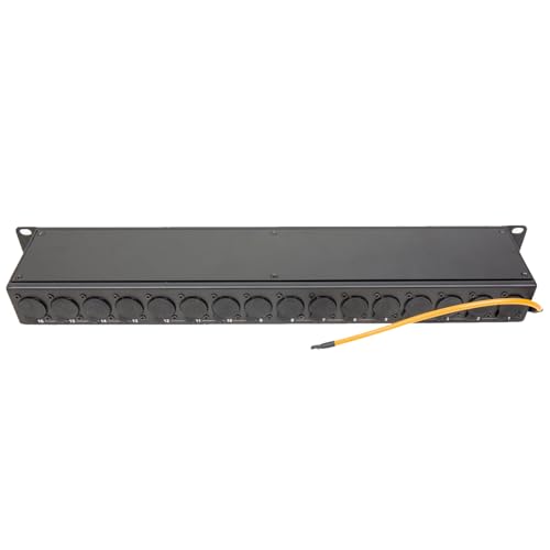 DIYTECH 16 Port XLR Patchbay — Balanced Patch Bay Audio Snake Panel with Reversible XLR Connectors, Metal Rack-Mount Chassis, Mounting Screws Included — Studio, Live Sound & Broadcast