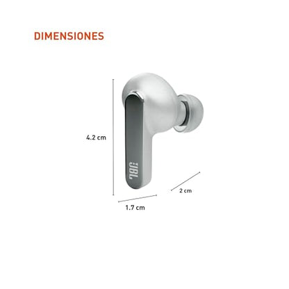 JBL Live Pro 2 TWS - Noise Cancelling Earbuds - Silver | JBL Signature Sound, True Adaptive Noise Cancelling with Smart Ambient, 40 1030 hours of playback with wireless charging - color: Silver