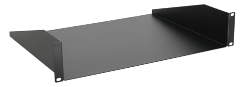 Rockville 2URS 2U 14-Inch Deep Rack Shelf, 40lb Capacity Heavy Gauge Steel Tray, for 19-Inch Pro Audio Racks | 40 lb Capacity, Heavy Gauge Steel, 19" Rack Compatible, Powder Coated, No Lip Design, Rounded Corners, Solid Surface - size: 2U