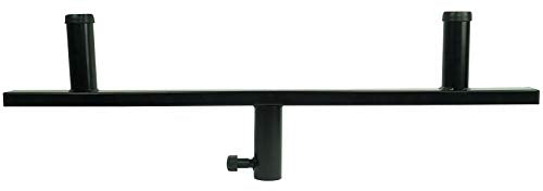 Rockville DP Mount for 2 8" 10" or 12" PA Speaker Cabinets to One Stand | Pole / Subwoofer Compatible, Steel Construction, 80 lbs Total Capacity, 35MM, 28" Support Arm, Detachable Rubber Rings