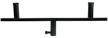 Rockville DP Mount for 2 8" 10" or 12" PA Speaker Cabinets to One Stand | Pole / Subwoofer Compatible, Steel Construction, 80 lbs Total Capacity, 35MM, 28" Support Arm, Detachable Rubber Rings