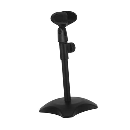 Adjustable Mic Stand for Desk round Base, Stable Abs and Iron Construction, Compact Desktop Mic Holder Suitable for Microphones in Meetings and Lectures