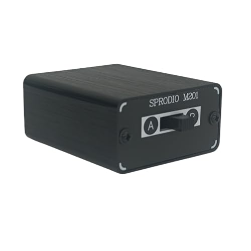 SPRODIO 2 Way in-line 3.5mm Audio Switch Box A/B Selector Switcher Compatible with 1/8" Microphone TRRS TRS Independent Ground no noise-M201