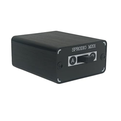 SPRODIO 2 Way in-line 3.5mm Audio Switch Box A/B Selector Switcher Compatible with 1/8" Microphone TRRS TRS Independent Ground no noise-M201