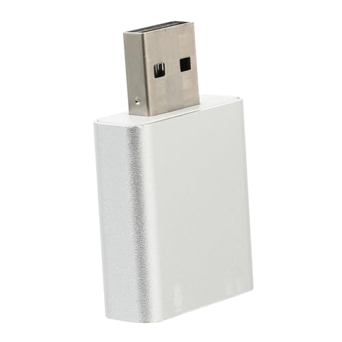 HOMSFOU USB Stereo Audio Adapter Channel Surround Sound External Sound USB Headphone Microphone Jack Aluminum Alloy Compact for Laptop Desktop