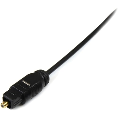 StarTech.com 10 ft. (3 m) Digital Optical Audio Cable - Toslink Digital Optical SPDIF - Ultra-Thin - Male/Male (THINTOS10), Black (Pack of 2) - size: 10 ft Pack of 2, style: Toslink
