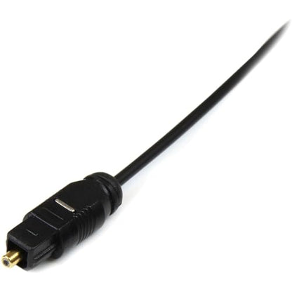StarTech.com 10 ft. (3 m) Digital Optical Audio Cable - Toslink Digital Optical SPDIF - Ultra-Thin - Male/Male (THINTOS10), Black (Pack of 2) - size: 10 ft Pack of 2, style: Toslink
