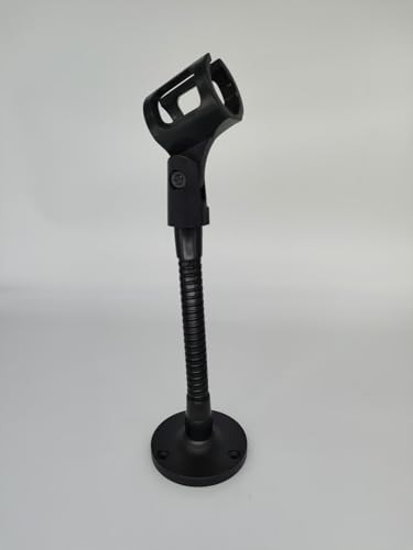Microphone Stand for Podium Wall Mount with Flexible Gooseneck Arm 6inch Counterweight Base,Desk&Table Stands Multi-function DIY Holding Mic,Phone, Make-up Mirror Male 5/8&Female5/8 in Black.