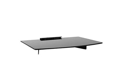 TechOrbits Glass Wall Shelf – Wall Mount Shelf for DVD Multi Media Components – Floating Entertainment Console