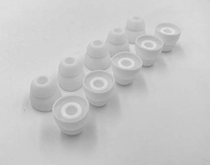 5 Pair Double Flange Earbud Headphones Replacement Silicone Ear Tips for Skullcandy, Panasonic, LG, Powerbeats, Symphonized, iFrogz, Mpow, JVC (White) - color: White