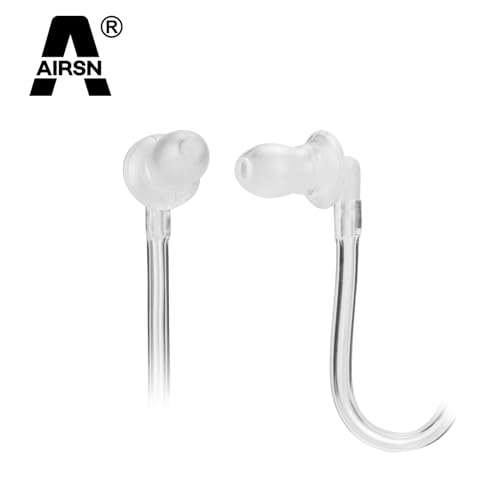 A Earpiece Headset with PTT/VOX for Midland GXT1000VP4 GXT1050VP4 LXT500VP3 Walkie Talkies/Two Way Radio Transparent Acoustic Tube (Pack of 2)