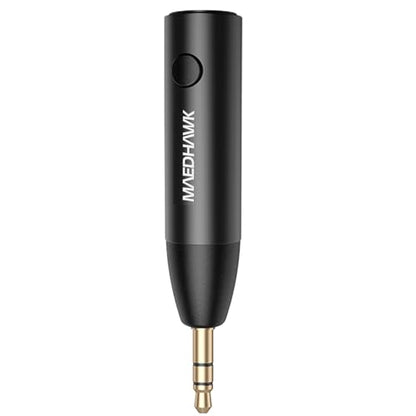 Maedhawk Bluetooth 5.4 Receiver 3.5mm Aux Adapter for Car, Noise Cancelling | Built-in Mic for Hands-Free Calls, Home Audio Stereo Headphone Speaker Music Streaming - color: Black