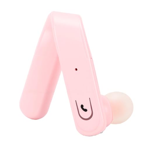 Bewinner Single Ear Bluetooth Headset, 15 to 20 Hour Playtime, IP67 Wireless Bluetooth Earpiece with HD Mic for Trucker Driver Office Travel Laptop Cell Phone (Pink) - color: Pink