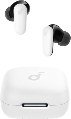 Soundcore P30i by Anker Noise Cancelling Earbuds, Hands-Free Viewing | Strong and Smart Noise Cancelling, Powerful Bass, 45H Playtime, 2-in-1 Case and Phone Stand, IP54, Bluetooth 5.4 - color: White